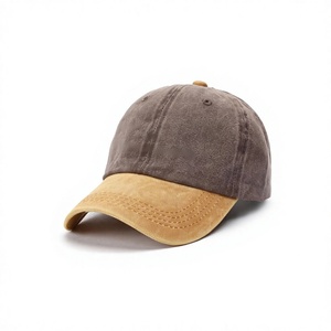 American Style High-quality Washed 100% Cotton 6-panel Baseball <b>Cap</b> Custom logo Color-block Adjustable <b>Men</b> Women Baseball <b>Cap</b> - Product Image 1