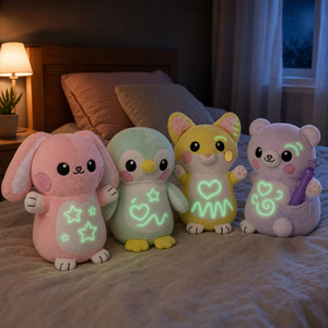 Peluche Luminoso al Buio con Penna UV, Animali Imbottiti Luminosi (Coniglio, Pinguino, Topo, Orso), Giocattolo Morbido, Regalo per Bambini per la Nanna - Product Image 1