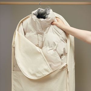 100% Cotton Clothing Dust Cover Rectangle Hook Type Bedroom <b>Storage</b> Dustproof Pure Cotton <b>Clothes</b> Protector - Product Image 3