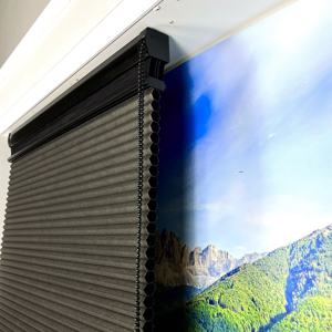 Stores cellulaires électriques en tissu abat-jour en nid d'abeille pour fenêtre française - Product Image 4