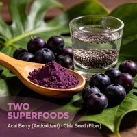 Poudre d'Açaï et de Graines de Chia OEM ODM Marque Privée Vente en Gros Mélange de Boissons Riches en Fibres Végétales pour la Nutrition Féminine