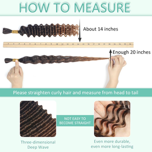 Extensions de cheveux humains en vrac <span class=keywords><strong>Auburn</strong></span> Ginger Ombre 12A Deep Wave pour le tressage, style bohème et ondulé, 100% cheveux vierges non traités - Product Image 4