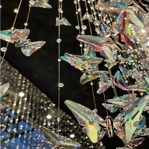 Décoration suspendue FireLux personnalisée en cristal, papillon et perles, design américain, <span class=keywords><strong>lustre</strong></span> pour salon et mariage - Product Image 4