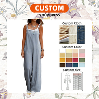 Romper Wanita Musim Panas Model Longgar, Jumpsuit Polos Berpocket, Bahan Bernapas, Gaya Kasual, Ukuran All Size, Dress Rajut