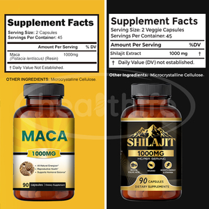 Dropshipping voorraad White Label Fulvic Acid Gold Himalayan Shilajit capsules voor mannen extra sterk Maca capsules Zeoliet capsules - Product Image 2