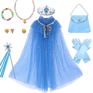 Cappa per ragazze da principessa per festa di compleanno di natale con corona di Tiara gioielli per bambine che si vestono in Costume - Product Image 6