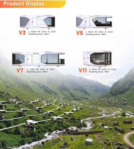 현대 2 & 3 침실 바퀴에 작은 집 우주 캡슐 컨테이너 개념 호텔 용 조립식 강철 구조 모바일 홈 - Product Image 5