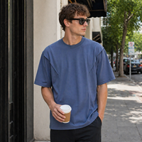 T-shirt surdimensionné pour homme en coton 100% de haute qualité, tricoté, avec couture articulée, style streetwear