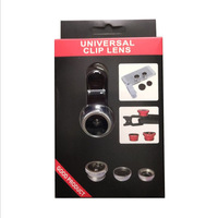 Kit de Lentes para Cámara de Celular 3 en 1, 180 °   Lente Ojo de Pez + Lente Gran Angular 0.67X + Lente Macro, Lente Universal con Clip para Teléfono Móvil