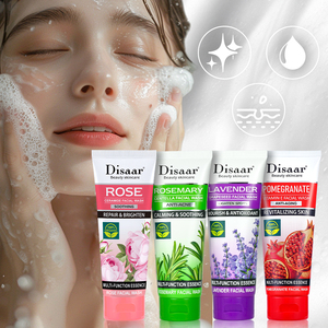 Disaar Face Wash Limpiador <span class=keywords><strong>facial</strong></span> Rosa Calmante Granada Arrugas suaves Control de aceite de Romero Lavanda Iluminar Face Skin Wash