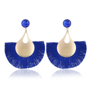 Fashion 6 Colors Fan Silk Thread Earrings, Tassel Earrings, Teardrop Earrings For Women Wholesale NS8063254