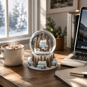 Globe <span class=keywords><strong>à</strong></span> neige personnalisé <span class=keywords><strong>en</strong></span> résine avec musique LED et neige automatique, style animal sculpté <span class=keywords><strong>à</strong></span> la main JE-076 - Product Image 2