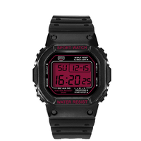 Jam Tangan Sport Digital Pria Tahan Air OEM, Jam Tangan LED Sport Bahan Karet Fitur Fashion Digital