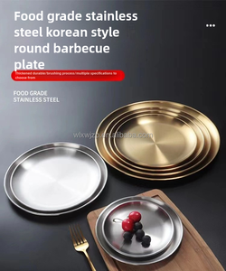 Piatto rotondo di salsa Kimchi in acciaio inossidabile 201 da 17CM - 6.7 pollici con piastra rotonda per Barbecue in stile coreano - Product Image 6