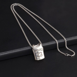 Collier pendentif Alloy Lakers Jersey 24/23, bijoux de basket-ball hip-hop pour hommes - Product Image 6