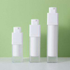Flacon pulvérisateur rotatif carré blanc à double paroi dépoli transparent, pompe sans air à torsion, vide, 15ml 30ml 50ml pour crème et lotion - Product Image 5