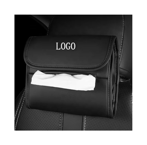 Boîte à mouchoirs universelle en cuir PU pour voiture, sac à mouchoirs pour dossier de siège, accoudoir, boîte ronde, étui de rangement pour mouchoirs - Product Image 1
