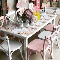 Chaise de salle à manger moderne, colorée, durable, empilable, écologique, en plastique, avec pieds tournés, pour enfants, dossier à lattes, pour extérieur, hôtel, événements