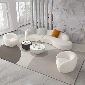 Set di divani componibili in velluto di lusso moderno nuovo Design arredamento per la casa confortevole curva Live Room mobili in legno - Product Image 3