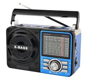 2024 Factory Price RS-1088 factory radio AM/FM/SW1-7 9 Bands rechargeable music player hand crank blueteeth portable radio
