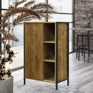 Wood Small Bathroom <b>Cabinet</b> with 2 Doors Toilet Paper Storage Wooden Slim <b>Corner</b> Unit Organizer Modern Small Spaces - Product Image 3