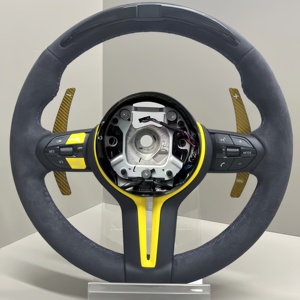 Volant de direction personnalisé en daim jaune avec LED pour <span class=keywords><strong>BMW</strong></span> <span class=keywords><strong>M3</strong></span> M4 M5 M6 F06 F10 F15 F16 F20 F30 F31 F32 F33 F34 F36 M Sport - Product Image 1