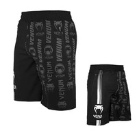 Shorts de boxe, fitness, entraînement, course à pied, Muay Thai Venom UFC Sanda pour hommes adultes, 100% polyester respirant, logo imprimé numériquement sur le devant, 160g