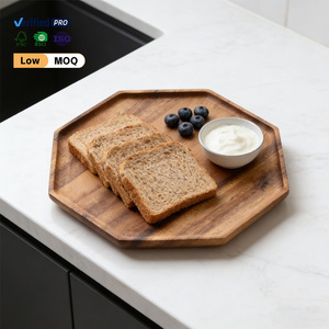 Ensemble <span class=keywords><strong>de</strong></span> plateaux <span class=keywords><strong>de</strong></span> service octogonaux en bois <span class=keywords><strong>de</strong></span> noyer noir, <span class=keywords><strong>plateau</strong></span> à charcuterie en bois <span class=keywords><strong>de</strong></span> luxe pour pâtisserie, fromage, apéritif et décoration intérieure - Product Image 4