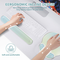 Ensemble de tapis de souris en forme de PC transparent avec repose-poignet arc-en-ciel cristal Kawaii petit clavier tapis de souris pour accessoires de bureau