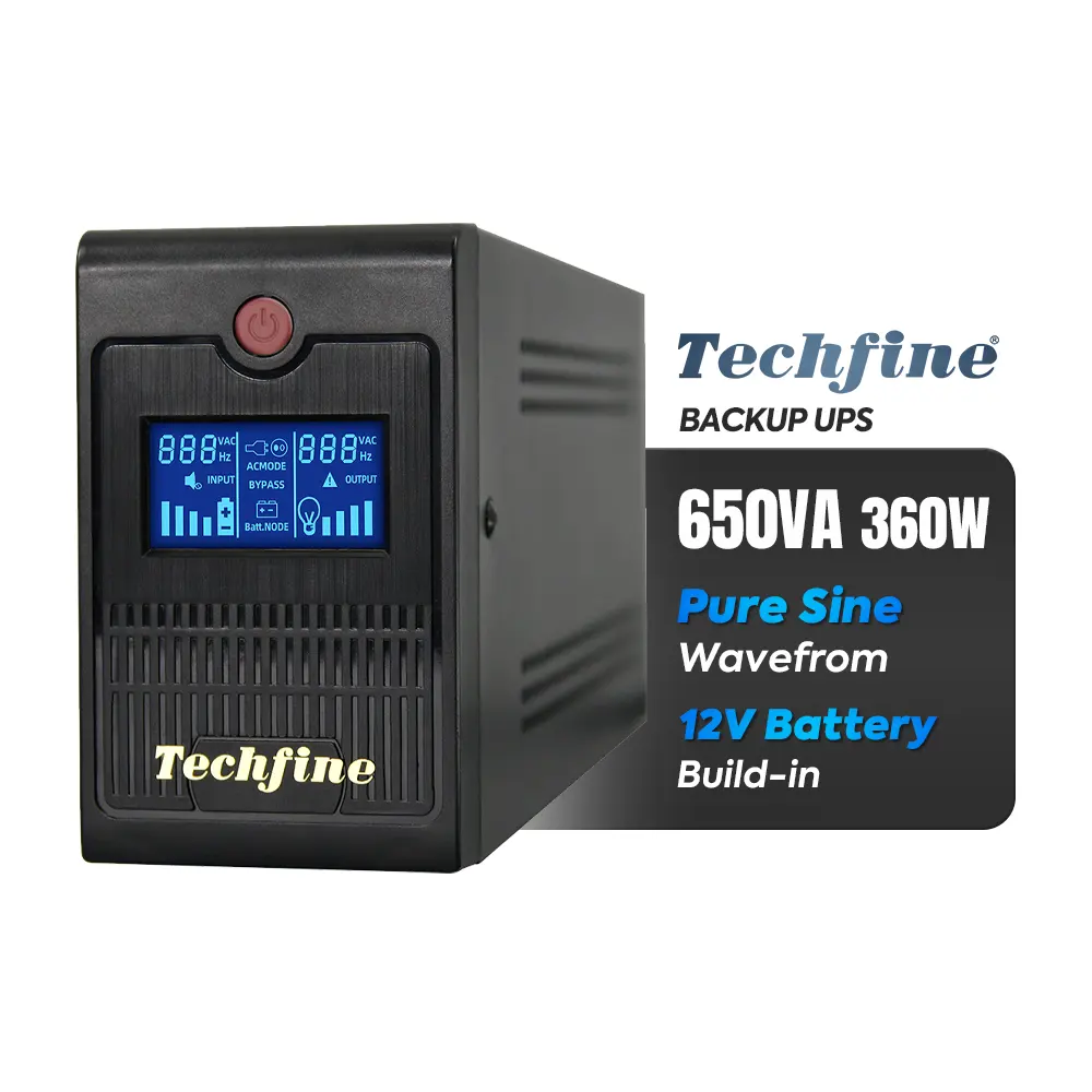 Techfine 핫 세일 ups 무정전 전원 공급 장치 오프 라인 ups 650va/360w 650va 오프라인 ups
