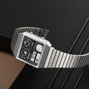 <span class=keywords><strong>Reloj</strong></span> SKMEI 2198 para Hombre, <span class=keywords><strong>con</strong></span> Logotipo Personalizado, Dorado y Negro, Termómetro, Multifuncional, de Acero, <span class=keywords><strong>con</strong></span> Tres Zonas Horarias, Digital - Product Image 3