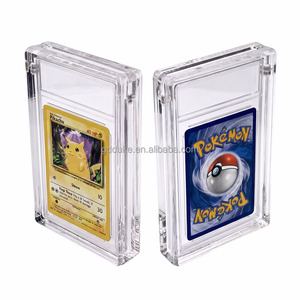 Caja expositora acrílica moderna con tapa magnética para tarjetas clasificadas, 99% de bloqueo UV, apilable, fácil montaje, almacenamiento de escritorio - Product Image 2
