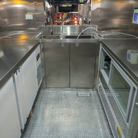 Camionnette à glaces mobile, remorque alimentaire, petite, pliable, entièrement équipée, avec cadre en acier inoxydable, pour la vente de glaces