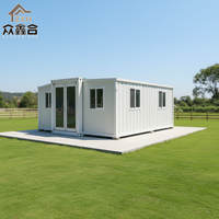 Casa Contenedor Plegable Expandible Portátil de 20 pies con Doble Ala para Campamento al Aire Libre