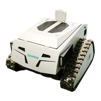 Tondeuse à gazon industrielle télécommandée sur chenilles, robuste, sans fil, à lame rotative, avec fonctions de levage intelligentes