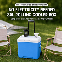 Glacière à roulettes isotherme avec poignée de traction, étanche, pour le camping, la pêche, le barbecue, avec maintien de la glace pendant 5 jours, OEM