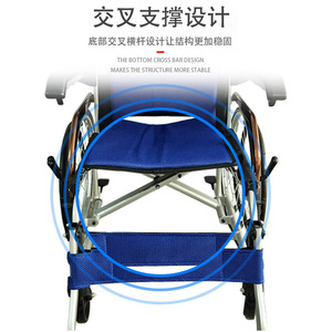 Silla de Ruedas Manual Ligera Plegable de Aluminio con Diseño de Soporte Cruzado para Viajes de Personas Mayores - Product Image 1