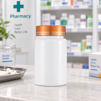 Flacon en plastique PET robuste de qualité supérieure pour capsules, pot de stockage de vitamines 80 ml, logo personnalisé OEM pour solutions d'emballage pharmaceutique