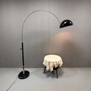 Minimalist Arc Standing Lamp Glossy <b>Black</b> Dome <b>Shade</b> Metal Floor Lamp For Villa Interior - Product Image 3