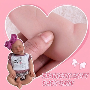 Muñeca Bebé Reborn Realista <span class=keywords><strong>de</strong></span> 18 Pulgadas, Bebé Niña Recién Nacida con Cuerpo Suave, Set <span class=keywords><strong>de</strong></span> Regalo para Niños, Futuros Padres y Abuelos - Product Image 3