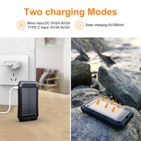 Banco de Energía Solar de Marca Privada de 20000 mAh, Cargador Rápido de 18 W, Luz de Advertencia LED Inalámbrica de 10 W para Camping, OEM ODM