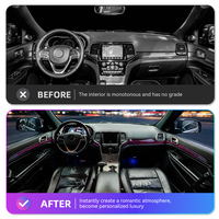 Kit d'éclairage ambiant LED pour voiture KYNCHO pour Jeep Grand Cherokee, 64 couleurs, contrôle par application Bluetooth, symphonie, éclairage intérieur automobile 12V