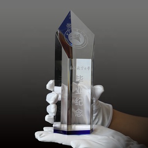 Trofeo de <span class=keywords><strong>obelisco</strong></span> del pilar de cristal, bloque de 3 colores, precio de fábrica, premio de cristal anual - Product Image 2