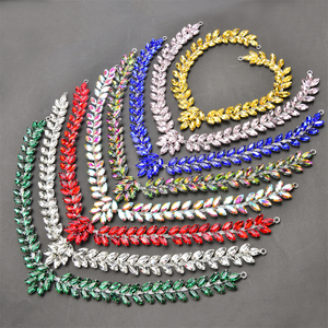 Nouveau coloré strass mariée argent cristal Applique verre diamant fleur garniture pour robe cheveux accessoire bricolage - Product Image 5