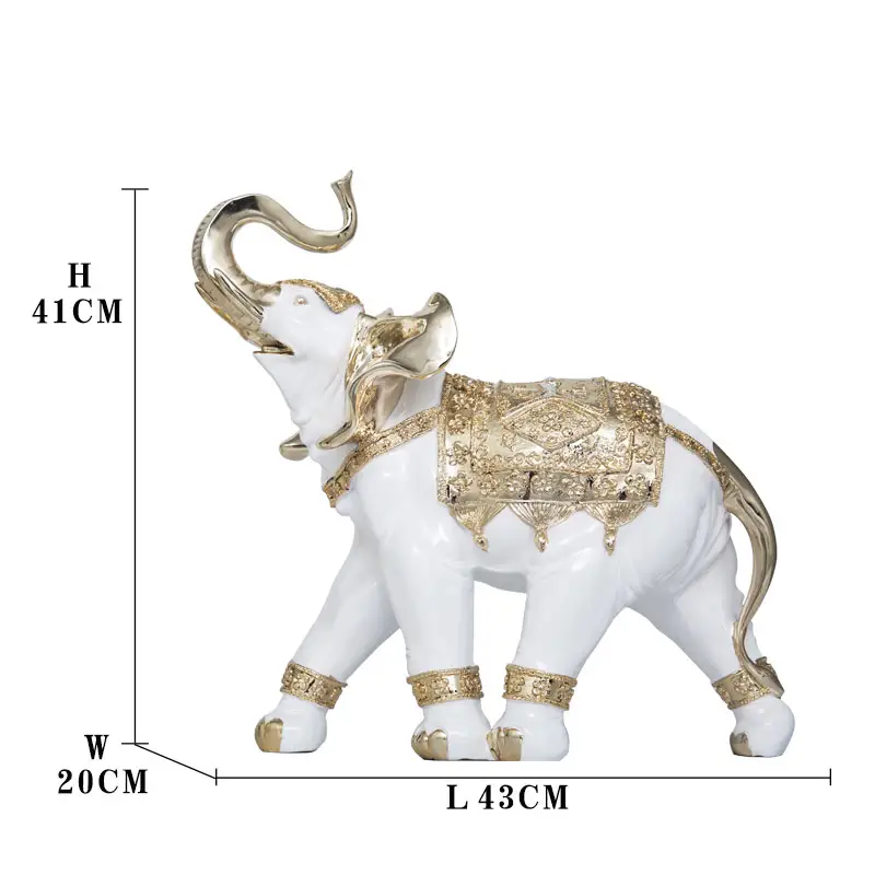 インド風風水装飾タイ象樹脂像動物彫刻