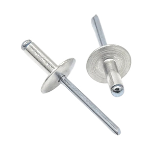 Rivets DOMES zingués à tête large et à bout ouvert du fabricant Rivets aveugles POP à tête large <span class=keywords><strong>Alu</strong></span>/St 3/16 - Product Image 1