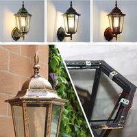 Lampe murale extérieure de style vintage classique ETL CE en forme de lanterne, pour jardin, cour, allée, couloir