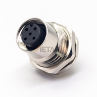 Connecteur M12 femelle 5 pôles, codage A, montage sur circuit imprimé, filetage M16, prise DeviceNet droite