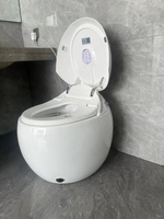 Nouveau design design moderne monté au sol automatique une pièce toilette salle de bain forme d'oeuf intelligent cuvette de toilette