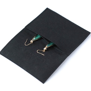 PandaSew 10*8 cm Black Custom logo Printed Microfiber <b>Envelop</b> Jewelry <b>Gift</b> Packaging Pouch - Product Image 2
